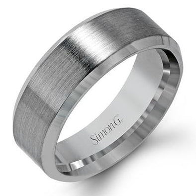 White Gold Wedding Band Brushed