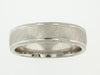 White Gold Wedding Band Textured, Milgrained Edge