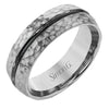 Grey Gold Wedding Band Hammered