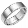 White Gold Wedding Band Brushed