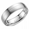 White Gold Wedding Band Brushed