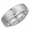 White Gold Wedding Band Brushed