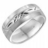 White Gold Wedding Band Textured, Diamond Cut