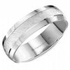 White Gold Wedding Band Diamond Brushed