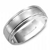 White Gold Wedding Band Comfort Fit, Brushed