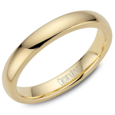 Yellow Gold Wedding Band. Comfort Fit High Polish