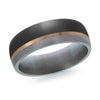 Tantalum, Rose Gold Mens Band. Brushed Finish