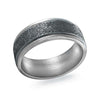 White Gold And Tantalum Mens Band. With Textured Finish