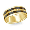 Titanium, Yellow Gold Mens Band.