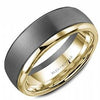 Tantalum, Yellow Gold Mens Band. Brushed Finish High Polish Edge