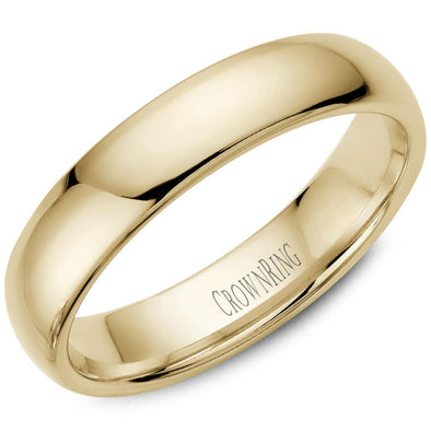 Yellow Gold Comfort Fit, High Polish, Domed 5.0mm Wide.Wedding Band. Stock Size: 12 (Alternate sizes available)