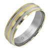 Yellow Gold Brushed Inlay Mens Band.