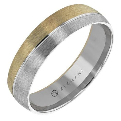 White Gold Brushed Mens Band.