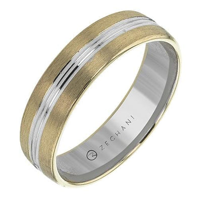 Yellow Gold Brushed Mens Band.
