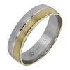 Yellow Gold, White Gold High Polish Mens Band.