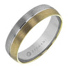 Yellow Gold, White Gold Brushed Finish Mens Band.