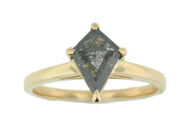 Yellow Gold Salt & Pepper Diamond Ring.