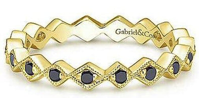 Yellow Gold Black Diamonds Band.