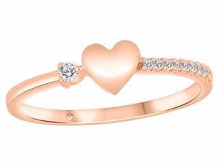 Rose Gold Canadian Diamond Heart Ring.