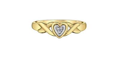 Yellow Gold Diamond Heart Ring.