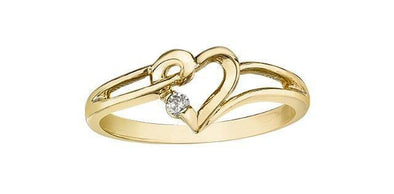 Yellow Gold Canadian Diamond Heart Ring.