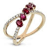 Rose Gold Ruby, Diamond Ring.