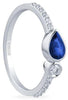 White Gold Blue Sapphire, Diamond Ring.