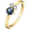 Yellow Gold Blue Sapphire, Canadian Diamond Ring.