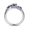 White Gold Blue Sapphire, Diamond Ring.