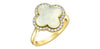 Yellow Gold Mother of Pearl, Diamond Ring.