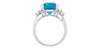 White Gold Blue Topaz, Canadian Diamond Ring.