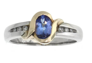 White Gold Tanzanite, Diamond Ring.