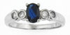 White Gold Blue Sapphire, Diamond Ring.