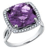 White Gold Diamond, Amethyst, Diamond Ring.