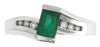 White Gold Emerald, Diamond Ring.