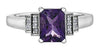 White Gold Amethyst, Diamond Ring.