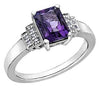 White Gold Amethyst, Diamond Ring.