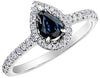 White Gold Blue Sapphire, Diamond Ring.