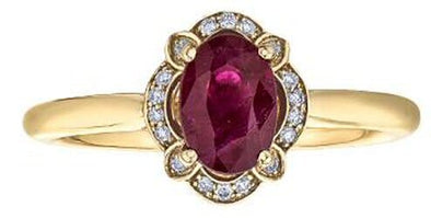 Yellow Gold Ruby, Diamond Ring.