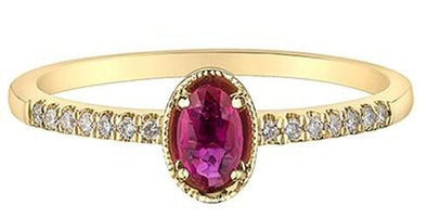 Yellow Gold Ruby, Diamond Ring.