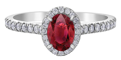 White Gold Ruby, Diamond Ring.