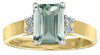 Yellow Gold Green Amethyst, Diamond Ring.