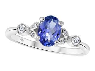 White Gold Tanzanite, Diamond Ring.