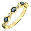 Yellow Gold Blue Sapphire, Diamond Ring.