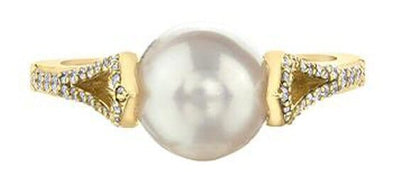 Yellow Gold Pearl, Diamond Ring.