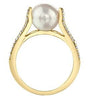 Yellow Gold Pearl, Diamond Ring.