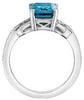 White Gold London Blue Topaz, Diamond Ring.