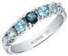 White Gold Canadian Diamond, Blue Topaz, London Blue Topaz Ring.