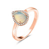 Rose Gold Opal, Diamond Ring.