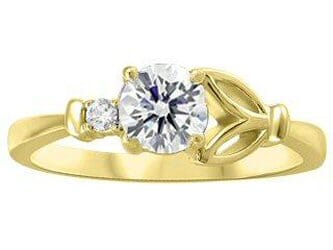 Yellow Gold White Topaz, Canadian Diamond Ring.